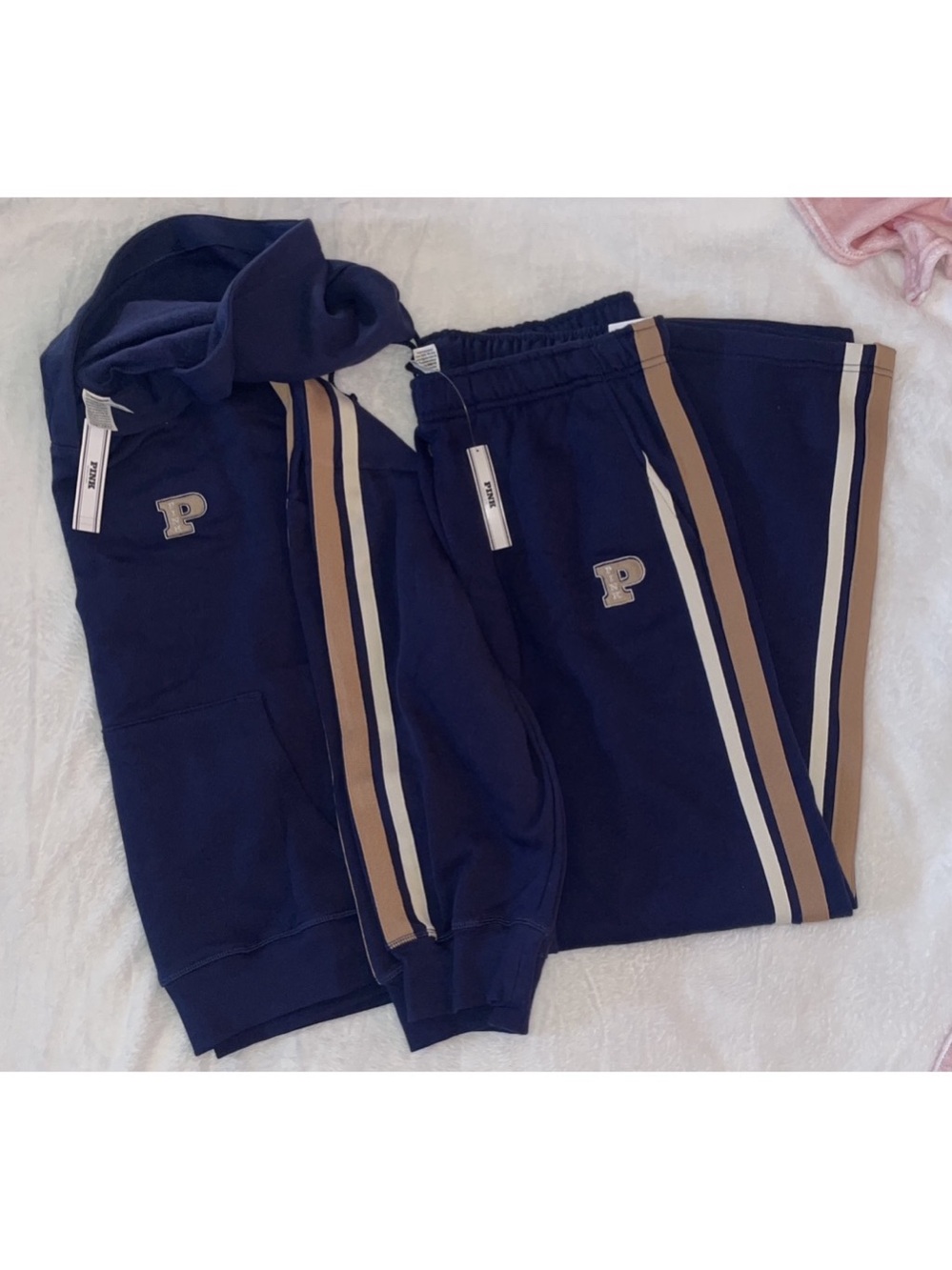 PINK Striped Sweatshirt & Pants Set in Blue NWT
